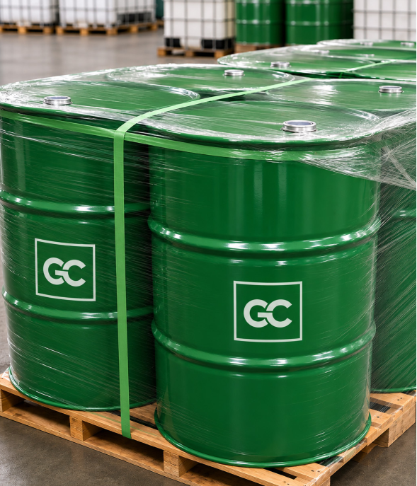 GreenChem PPh packaging drums ready for supply
